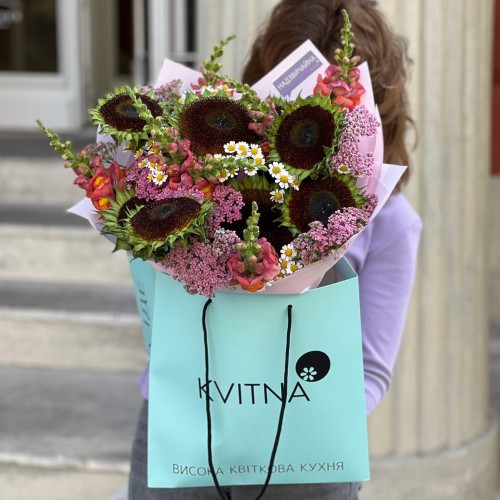 Unusual bouquet in contrasting tones  «Chocolate Grove»