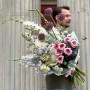 Luxurious voluminous bouquet with protea «The Whole World for Olya»