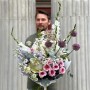Luxurious voluminous bouquet with protea «The Whole World for Olya»