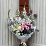 Luxurious voluminous bouquet with protea «The Whole World for Olya»