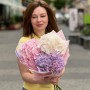 Bouquet of three delicate hydrangeas «Pastel Dreams»