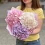 Bouquet of three delicate hydrangeas «Pastel Dreams»
