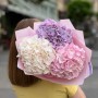 Bouquet of three delicate hydrangeas «Pastel Dreams»