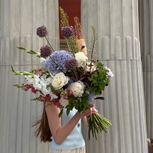 Light airy bouquet with peonies «The Garden of Versailles»