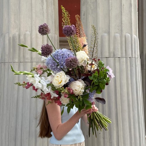 Light airy bouquet with peonies «The Garden of Versailles»
