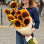 11 соняшників сорту Solano Flame у букеті «Багряне сонечко»