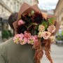 Exquisite bouquet with dark helianthus «Chocolate with Coffee»