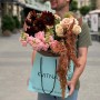 Exquisite bouquet with dark helianthus «Chocolate with Coffee»