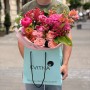 Vibrant bouquet with Coral Sunset peony «Raspberry Fireworks»