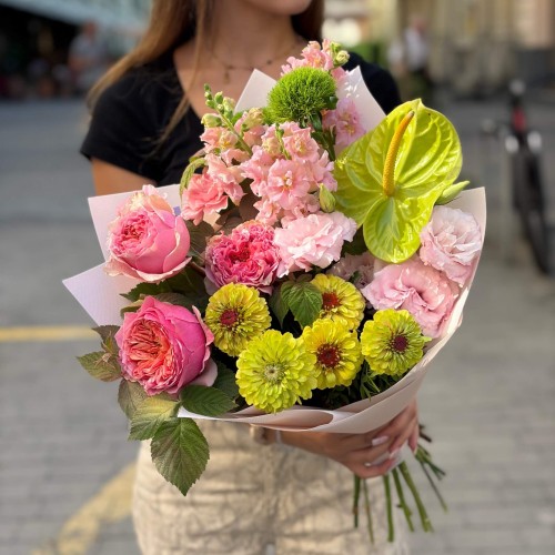 Vibrant Bouquet with Anthurium «Neon Splash»