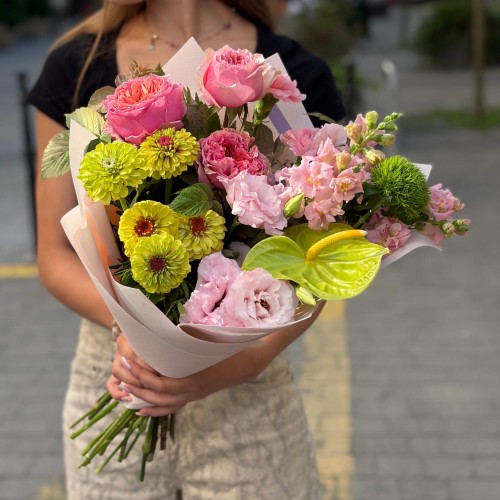 Vibrant Bouquet with Anthurium «Neon Splash»