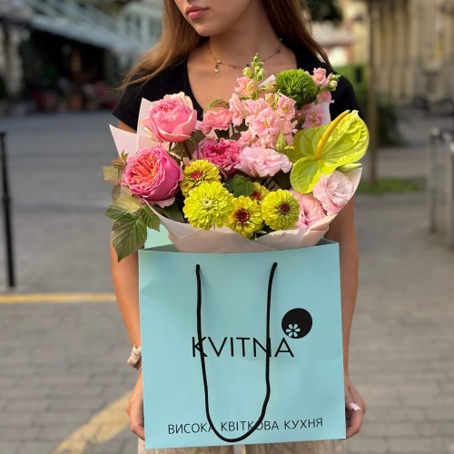 Vibrant Bouquet with Anthurium «Neon Splash»