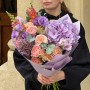 Романтический акварельный букет с гортензией «Жизнерадостная Кристинка»