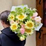 Жизнерадостный букет с подсолнухами «Лето для Кристины»