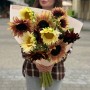 Mix of 11 Sunflowers in the Bouquet «Chocolate Summer»