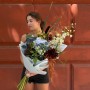Цікавий букет з дельфініумом «Літній присмерк»