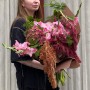 Distinctive Seasonal Bouquet with Hydrangeas and Gladioli «Ruby Springs»