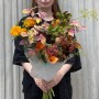 Juicy Summer Bouquet of Seasonal Flowers «Orange Espresso»