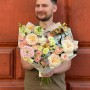 Warm Bouquet with Vicky Gardens Garden Roses «Peach Flan»