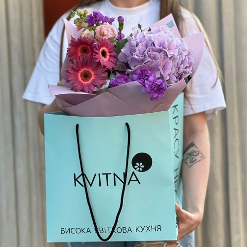 Distinctive Mixed Bouquet with Gerberas «Purple Glow»