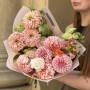 Ніжний букет із циній та жоржин Peaches N’ Cream «Персиковий рай»
