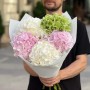 5 світлих гортензій у букеті «Яблучний акцент»