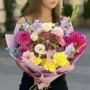 Vibrant bouquet with hydrangea and dahlias «Fruit Nectar»