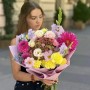 Vibrant bouquet with hydrangea and dahlias «Fruit Nectar»