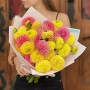 Bouquet of 27 bright dahlias «Cheerful Sweeties»
