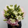 9 Double Lilies in the Bouquet «Gentle Swan»