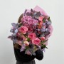 Romantic Bouquet with Peony Roses «Pink Veil»