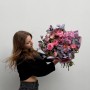 Romantic Bouquet with Peony Roses «Pink Veil»