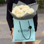Bouquet of 13 White Perfection Dahlias «Radiant Ideal»