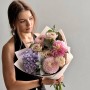 Light Bouquet in Soft Pastel Shades «Lavender Watercolor»