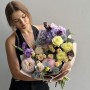 Pastel Romantic Bouquet with Hydrangea «Blueberry Lemonade»
