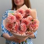 15 жоржин сорту Peaches N' Cream у букеті «Персикове джелато»