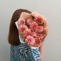 15 жоржин сорту Peaches N' Cream у букеті «Персикове джелато»