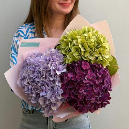 Bouquet with 3 Hydrangeas «Charming Trio»