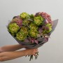 Фактурний букет із півонієвидною трояндою Veggie «Лаймовий світанок»