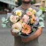 Pastel Bouquet with Dahlias and Zinnias «Powdery Touch»