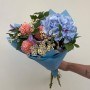 Striking Bouquet with Hydrangea and Dahlias «A Touch of Blue»