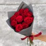 Bouquet of 11 red Freedom Roses «Cherry Silk»