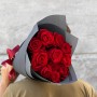 Bouquet of 11 red Freedom Roses «Cherry Silk»