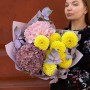 Яскравий букет із жоржинами «Енергія літа»