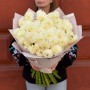 51 жоржина сорту White Perfection у букеті «Ідеальний білий»