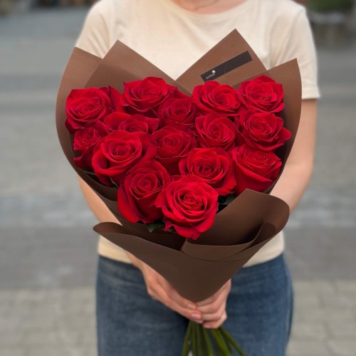 Bouquet of 15 Freedom Roses «Romantic Date»