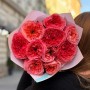 Микс из 11 роз сортов Pink X-Pression и Candy X-Pression в букете «Кудрявое конфетти»