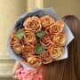 Bouquet of 13 Caramel Symbol Roses «Autumn Comfort»