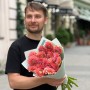 19 жоржин Linda's Baby у букеті «Апельсинові карамельки»