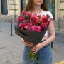 Striking Bouquet in Raspberry Tones with Dahlias «Berry Evening»